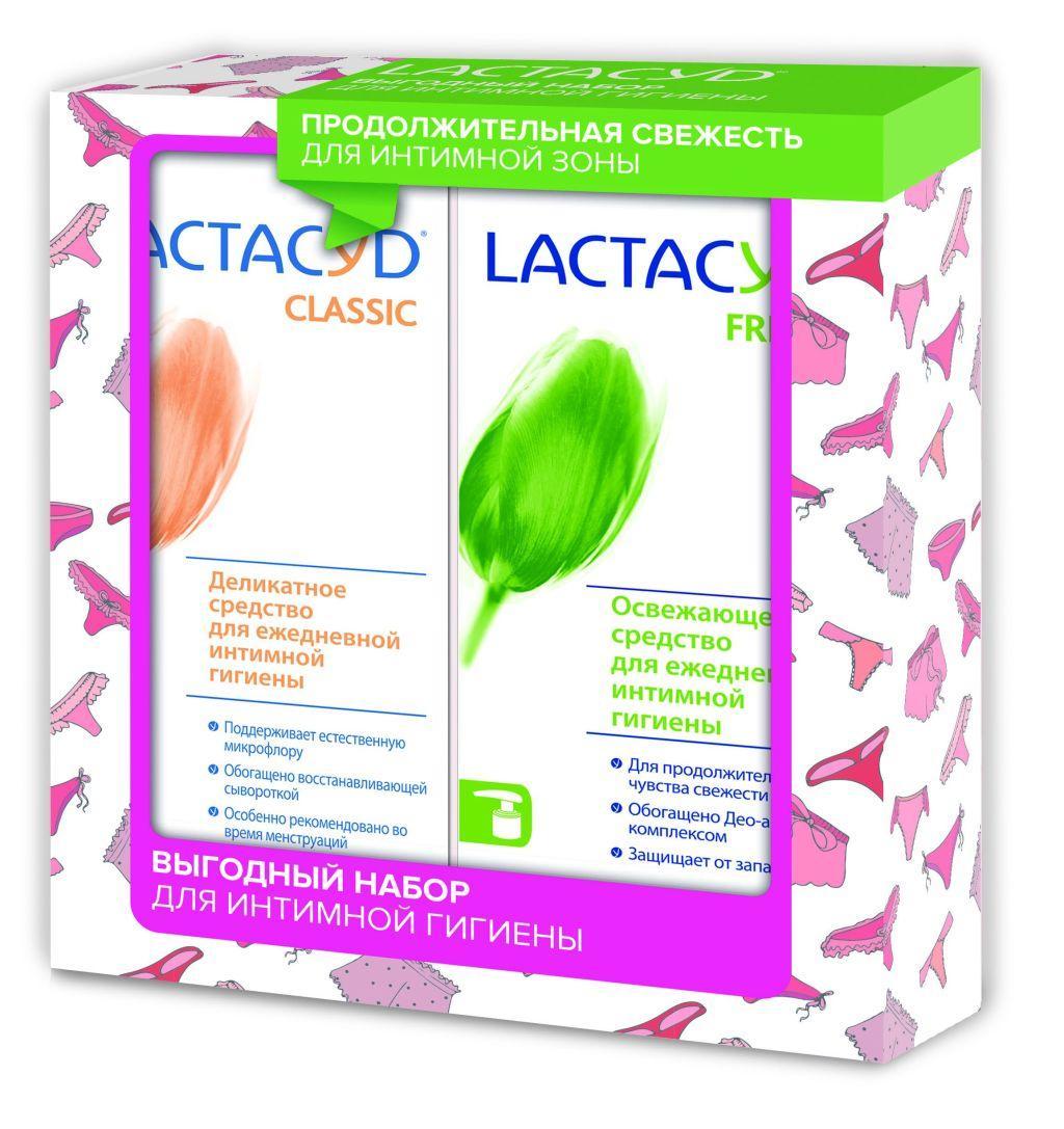 Набор для интимной гигиены Lactacyd (деликатное средство 200 мл. + освежающее средство 200 мл.), картон