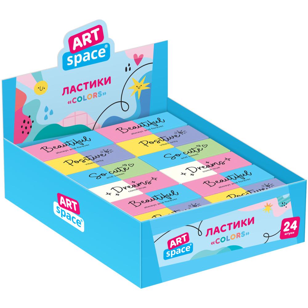 Ластик ArtSpace Colors 44х22х11 мм прямоугольный., картон