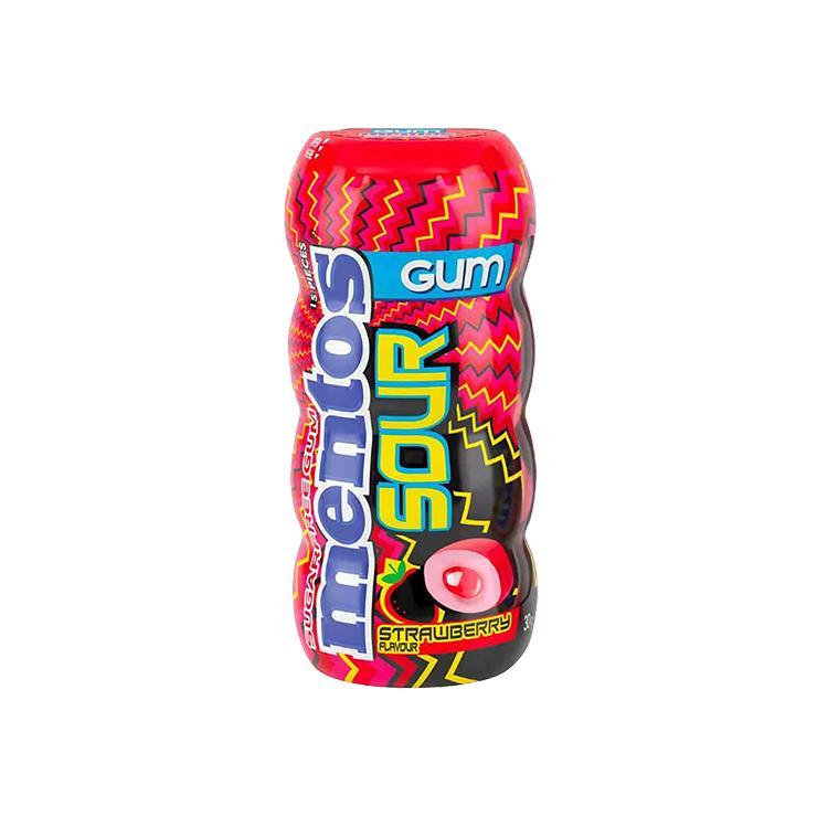 Жевательные конфеты Mentos Strawberry клубника кислые 30 гр., пластик