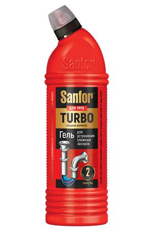 Средство для очистки канализационных труб, Sanfor, Turbo, 1 л., пэт