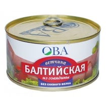 Ветчина ОВА Балтийская консервированная, 325 гр., ж/б