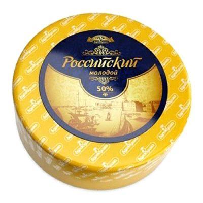 Сыр полутвердый Здравушка Российский молодой 50% 7 кг., картон