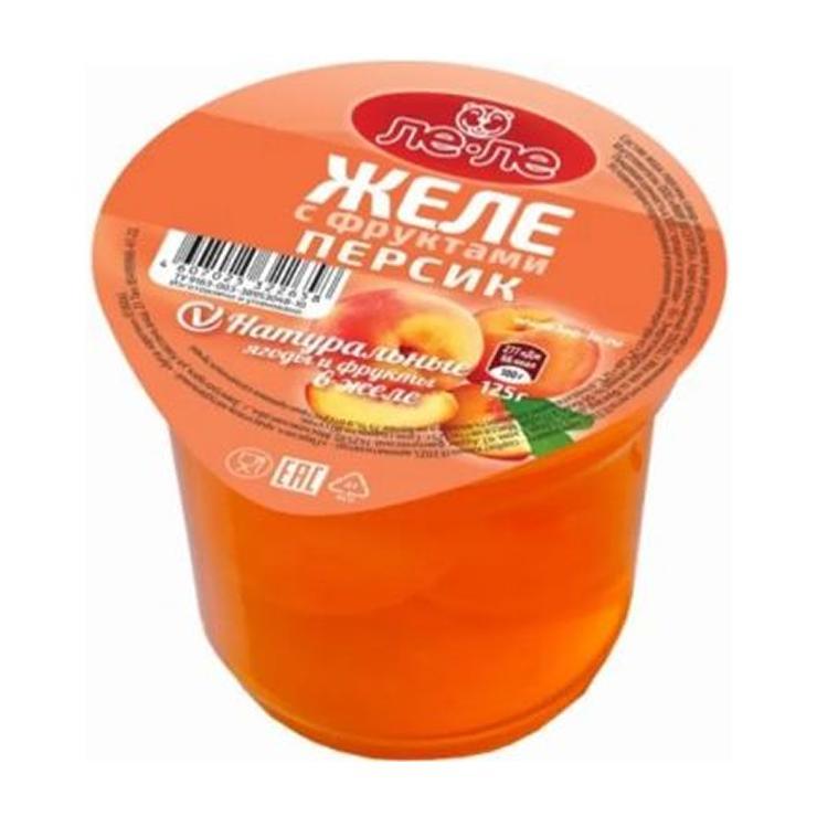 Желе ЛеО-Ле с фруктами персик 125 гр., стакан