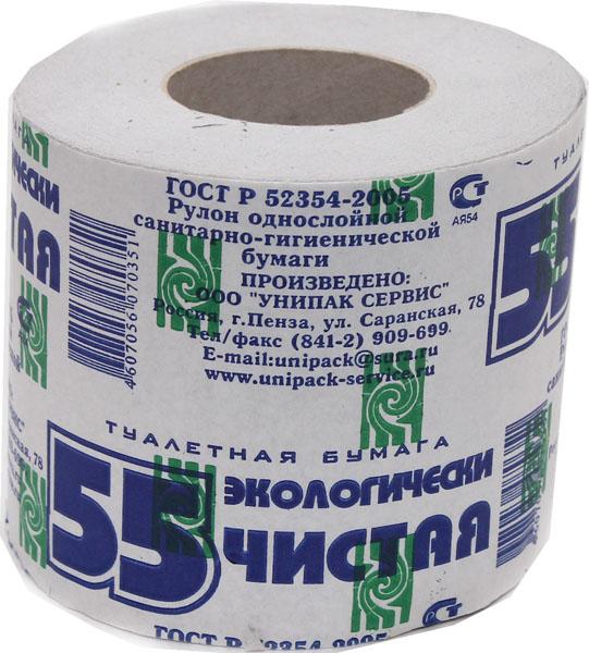 Туалетная бумага Унипак 55 на втулке 1 шт.