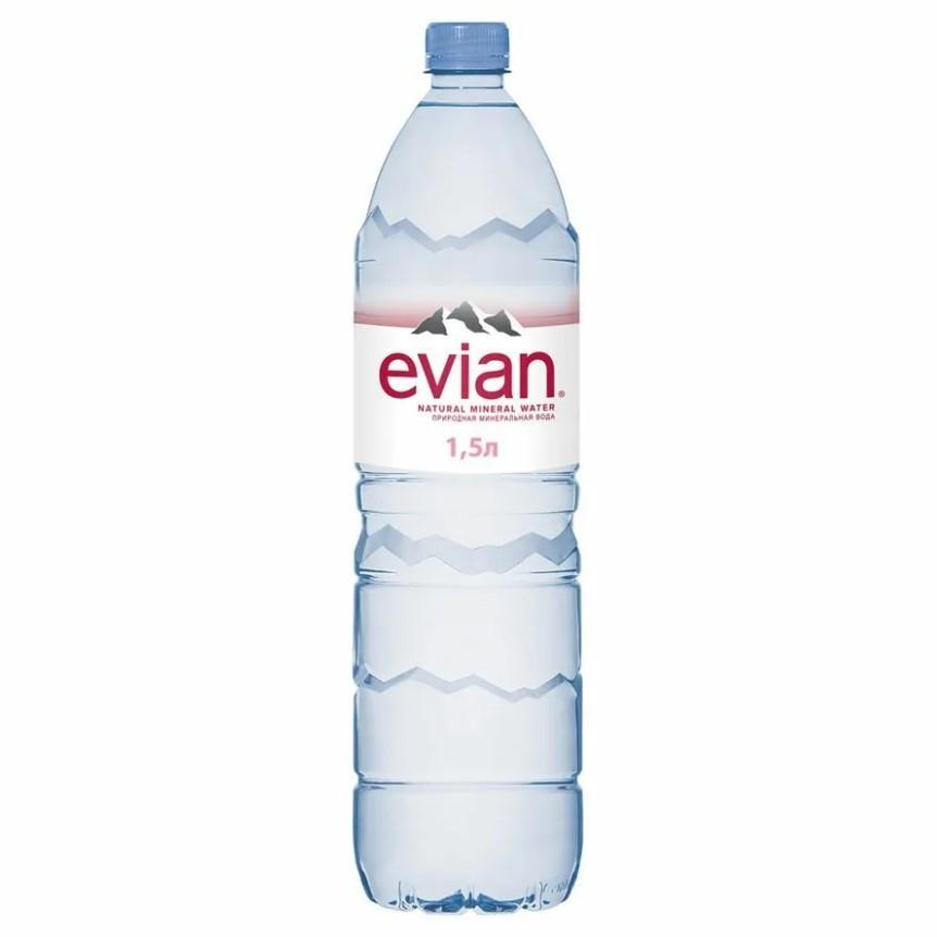 Вода негазированная Evian минеральная природная 1,5 л., ПЭТ
