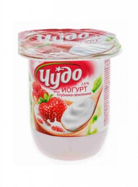 Йогурт Чудо легкий клубника-земляника 2,5%, Россия