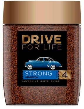Кофе Drive for Life, Strong растворимый сублимированный, 100 гр., стекло