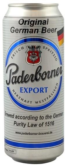 Пиво, светлое, Paderborner Export 5.5%, 500 мл., ж/б