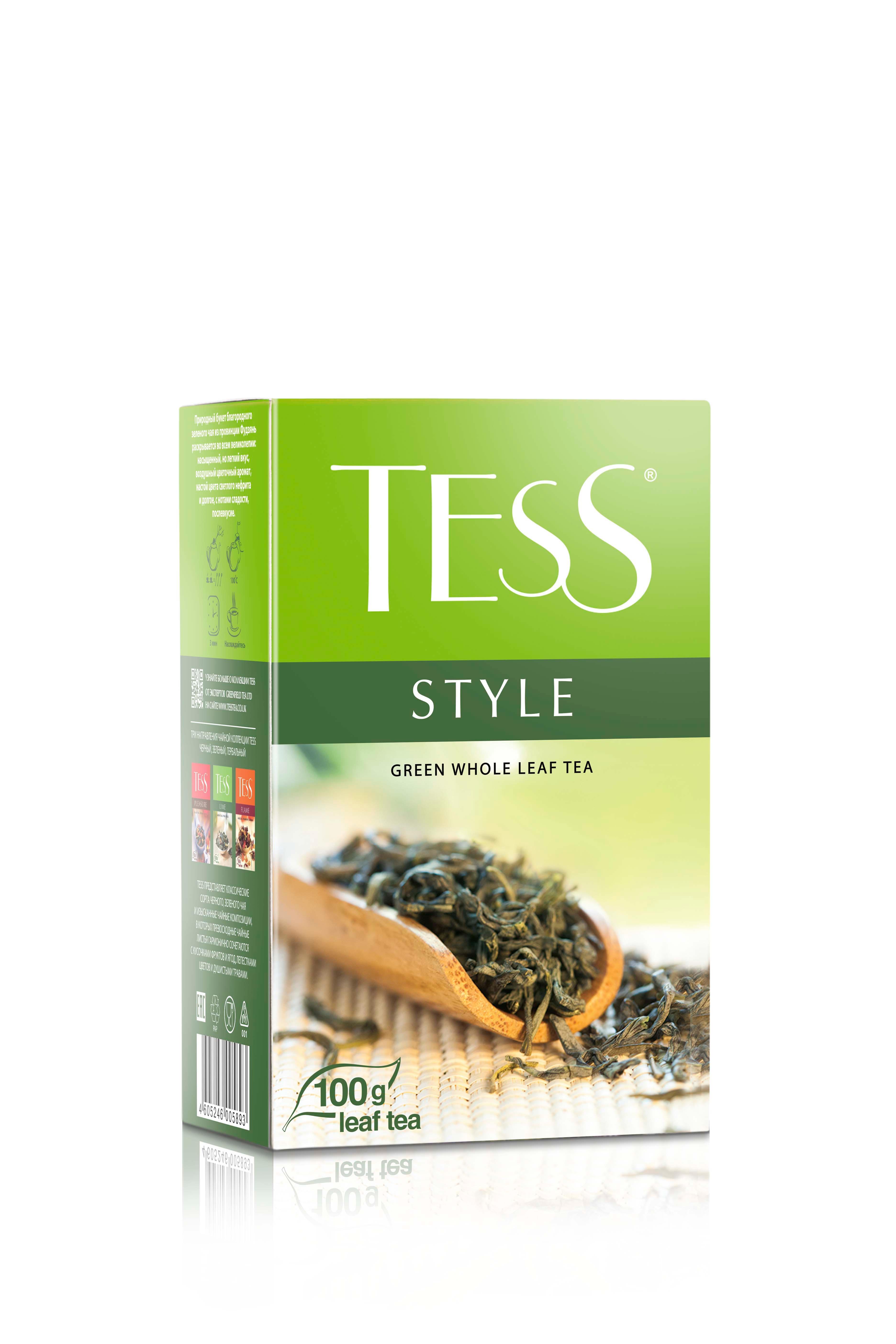 Чай Tess Style зеленый листовой 100 гр., картон