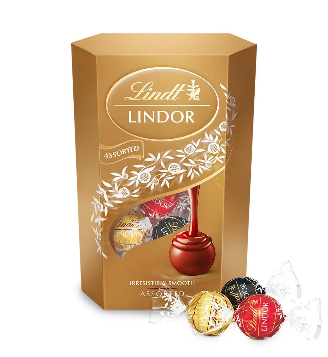 Конфеты шоколадные Lindt Lindor Cornet ассорти 200 гр., картон