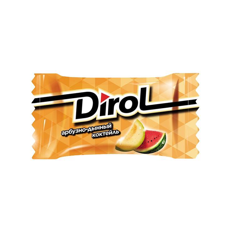 Резинка жевательная Dirol арбуз дыня две подушечки 2,7 гр., флоу-пак