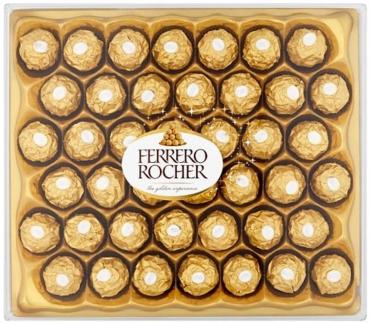 Конфеты молочный шоколад, начинка из крема и лесного ореха, Ferrero Rocher, 525 гр., картон