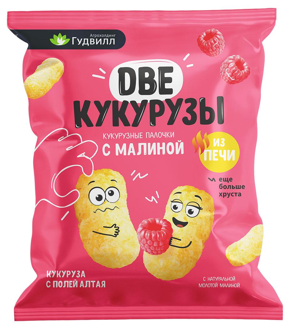 Кукурузные палочки Гудвилл с малиной и сахарной пудрой 70 гр., флоу-пак