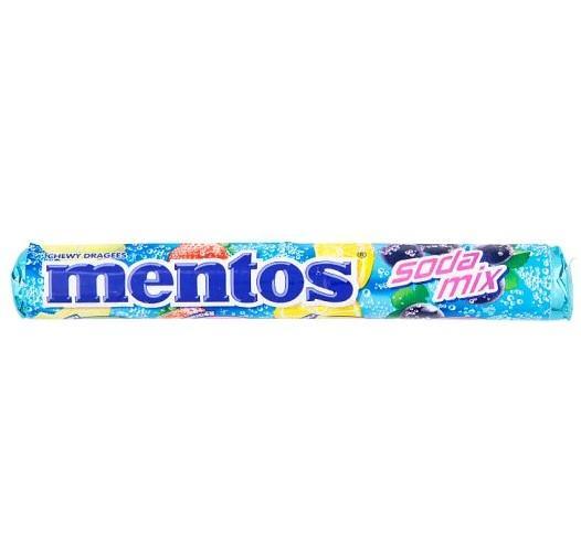 Конфеты жевательные Mentos Roll Soda Mix 37 гр., обертка