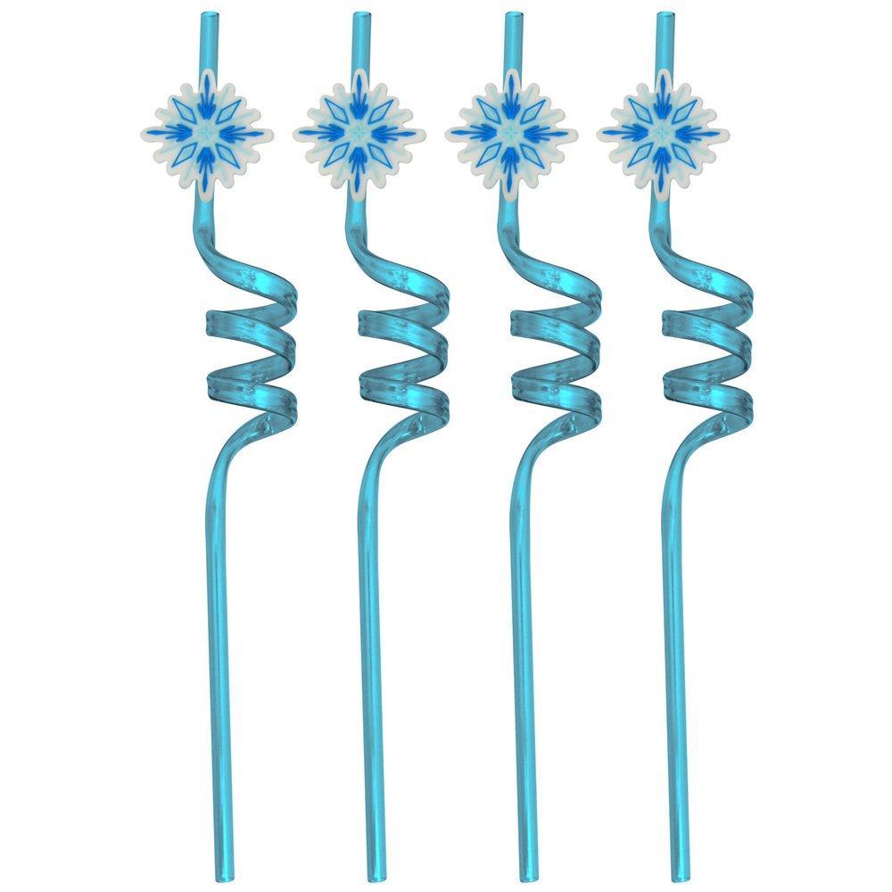 Трубочки для коктейля Мультидом снежинки 4 штуки 26 см., пакет