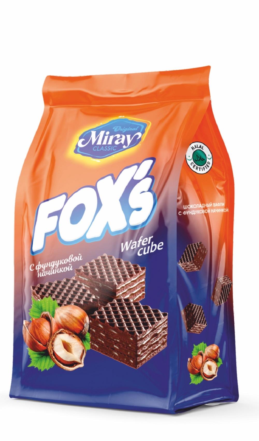 Вафли Miray FOXS фундук 12 шт., 200 гр., флоу-пак