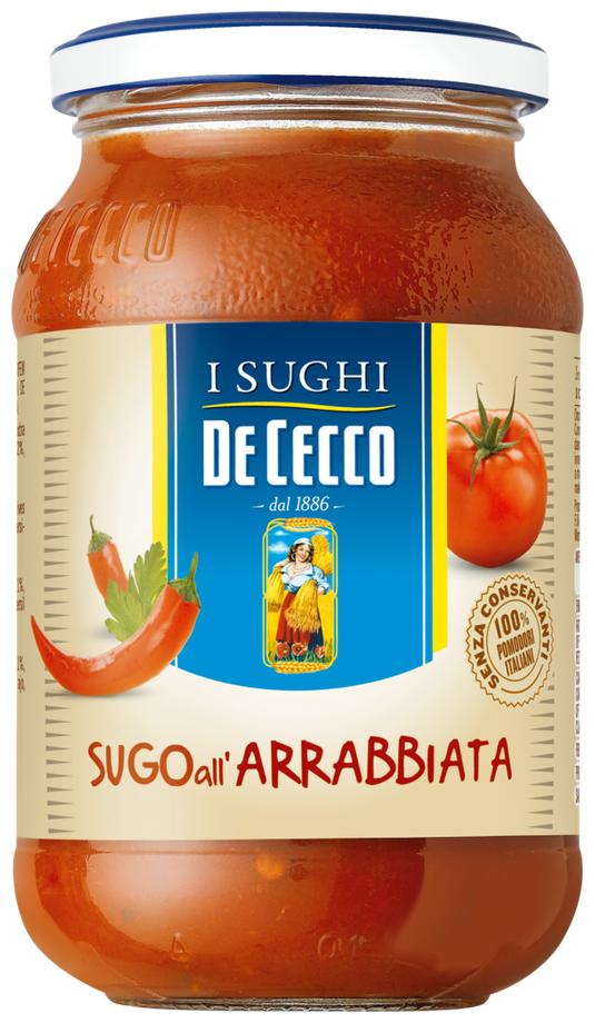 Соус De Cecco арраббиата томатный с острым перцем, 400 гр., стекло