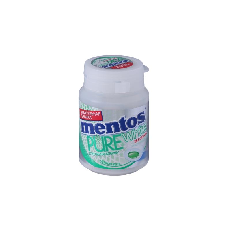 Жевательная резинка Mentos Pure White нежная мята 54 гр., ПЭТ