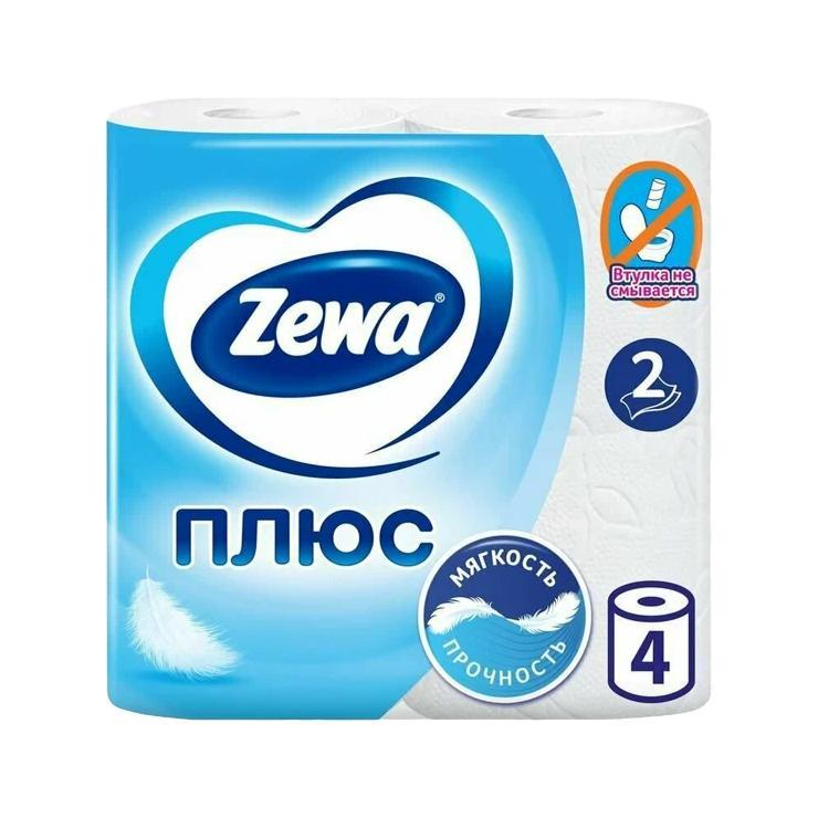 Туалетная бумага Zewa Плюс двухслойная 4шт., флоу-пак