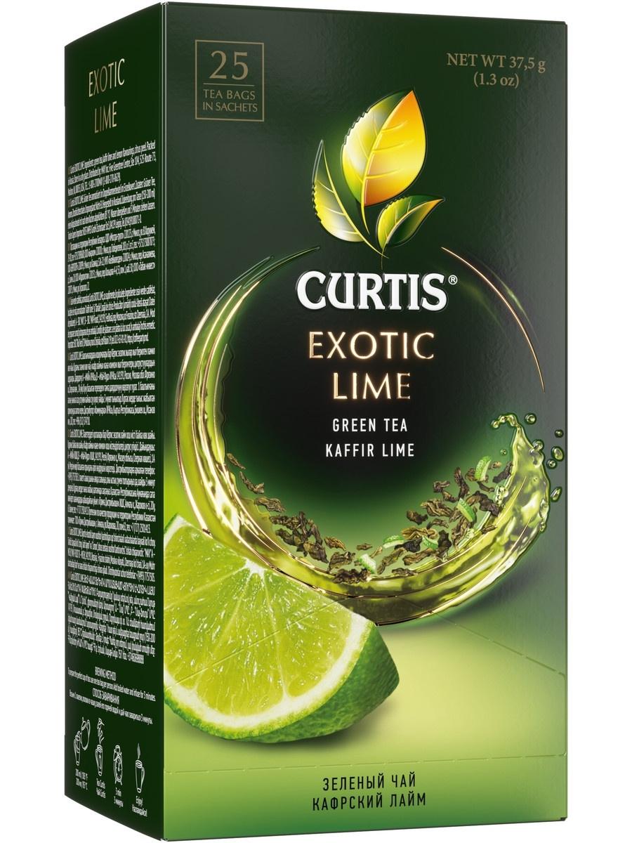 Чай Curtis Exotic Lime зеленый 25 пакетиков 45 гр., картон