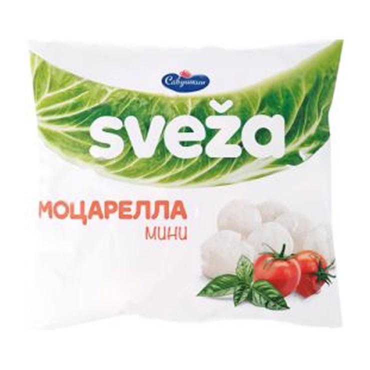 Сыр мягкий Sveza моцарелла мини 45% 250 гр., флоу-пак