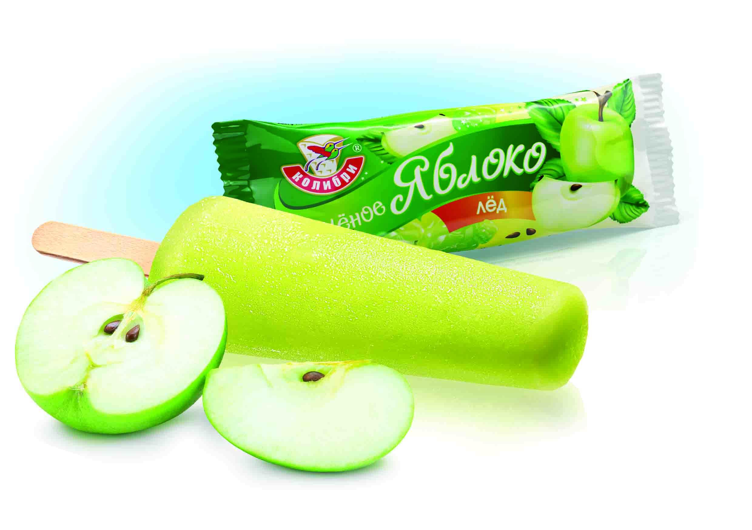Мороженое Колибри Зеленое яблоко 65 гр., флоу-пак