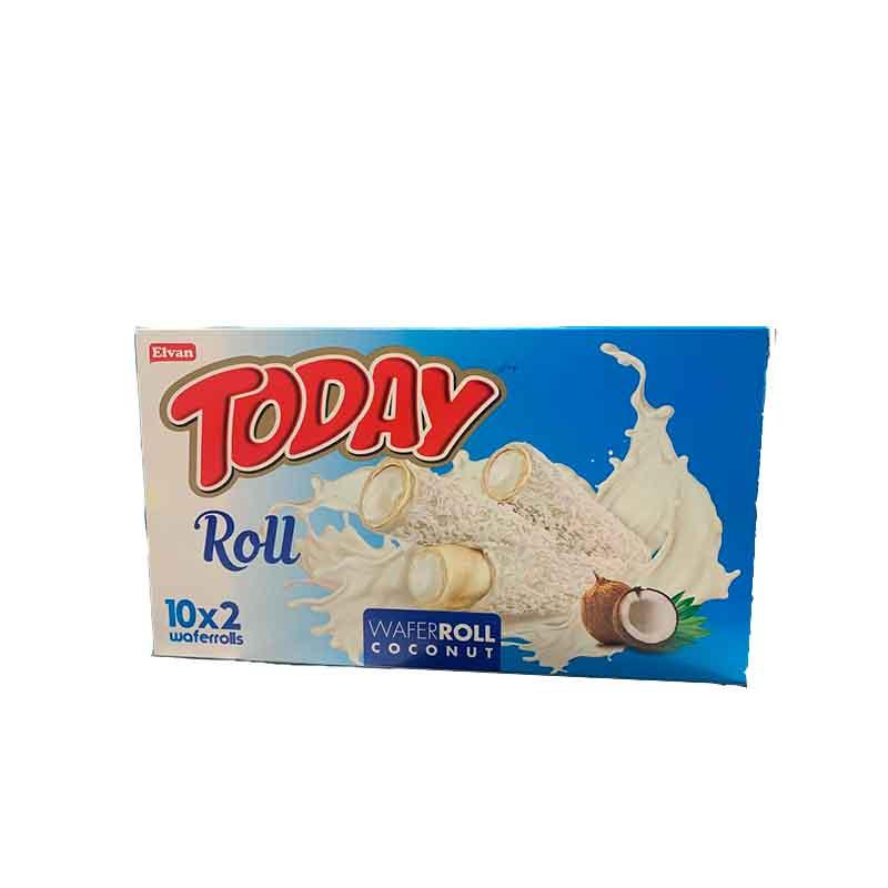 Вафельные трубочки Today Wafer Roll Coconut с кокосовым кремом 10 штук 180 гр., картон