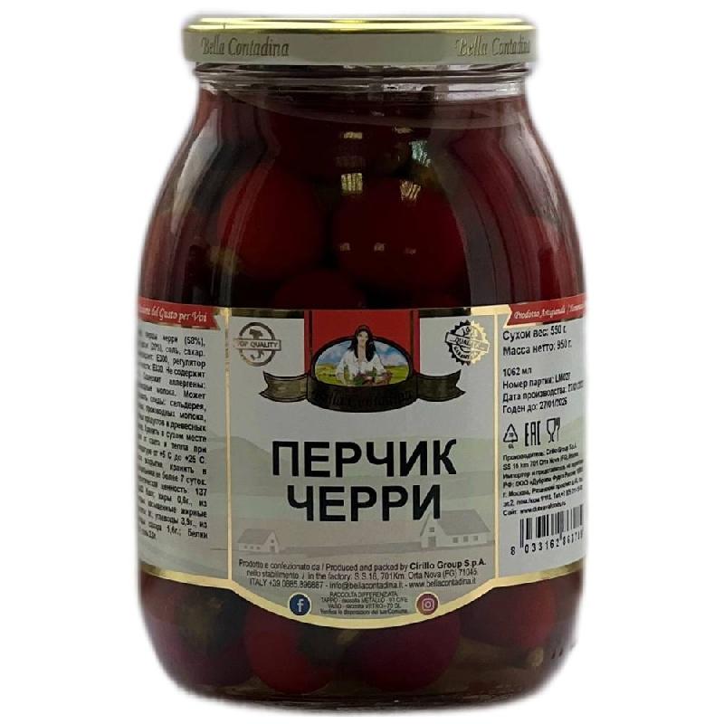 Перчик Bella Contadina Черри в уксусе 900 гр., стекло