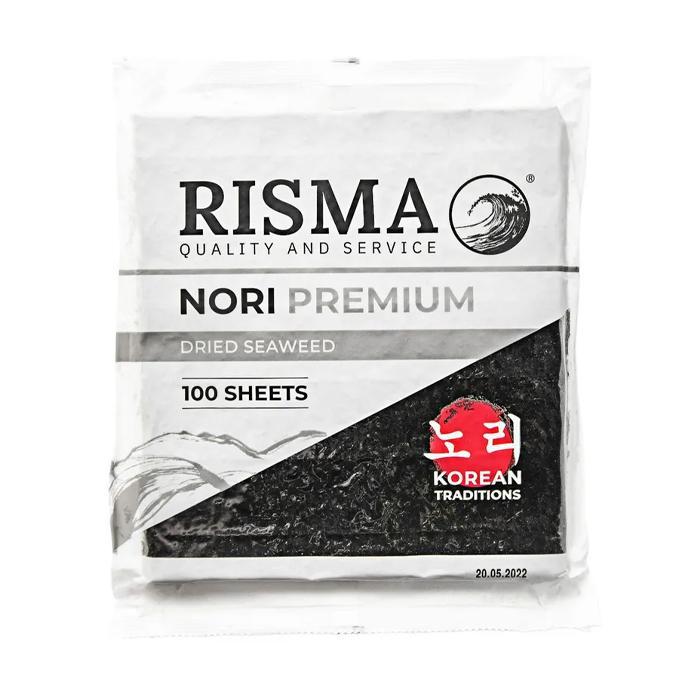 Водоросли нори Risma Premium 100 листов Корея 240 гр., Пластиковый пакет