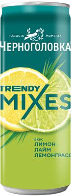 Напиток газированный Черноголовка TRENDY MIXES лимон Лайм Лемонграсс 330 мл., ж/б