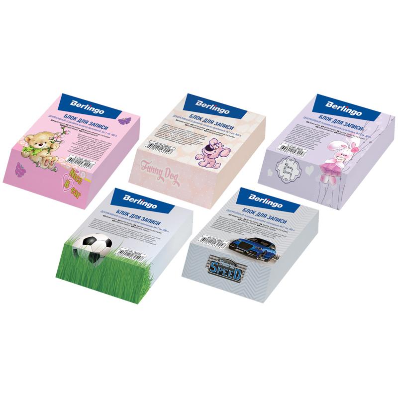 Блок для записи Berlingo Kids Series декоративный на склейке 9 х 11 х 3 см 5 дизайнов в ассортименте., флоу-пак