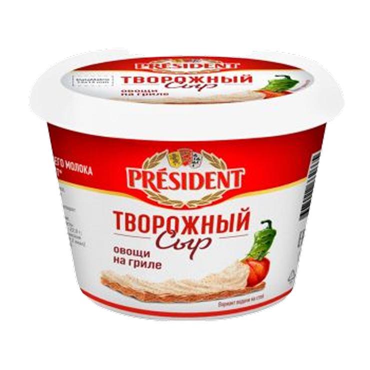 Сыр творожный President овощи на гриле 54% 140 гр., пластик