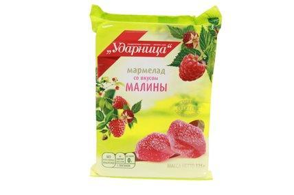 Мармелад со вкусом малины,(12 шт. в упаковке), Ударница, 325 гр, флоу-пак, 12 шт.