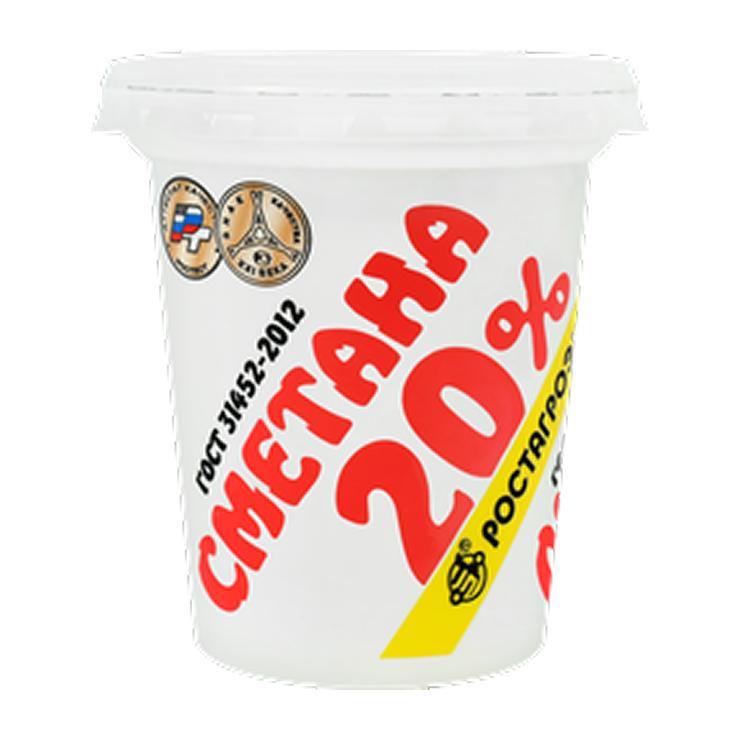 Сметана Ростагроэкспорт 20% 250 гр., стакан