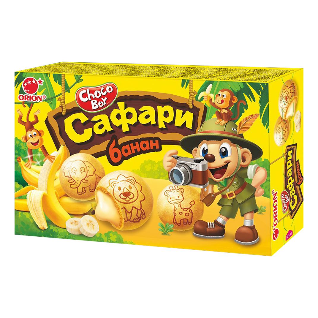 Печенье Choco Boy Safari песочное с бананом 42 гр., картон