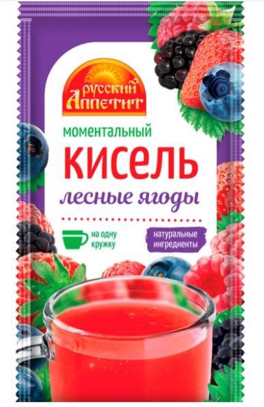 Кисель Русский аппетит Лесные ягоды моментальный 30 гр., саше