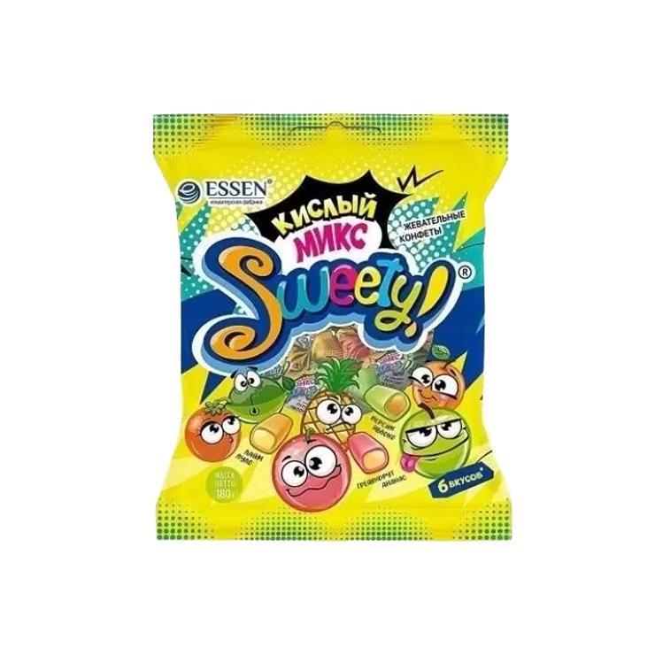 Конфеты жевательные Sweety кислый микс 180 гр., флоу-пак