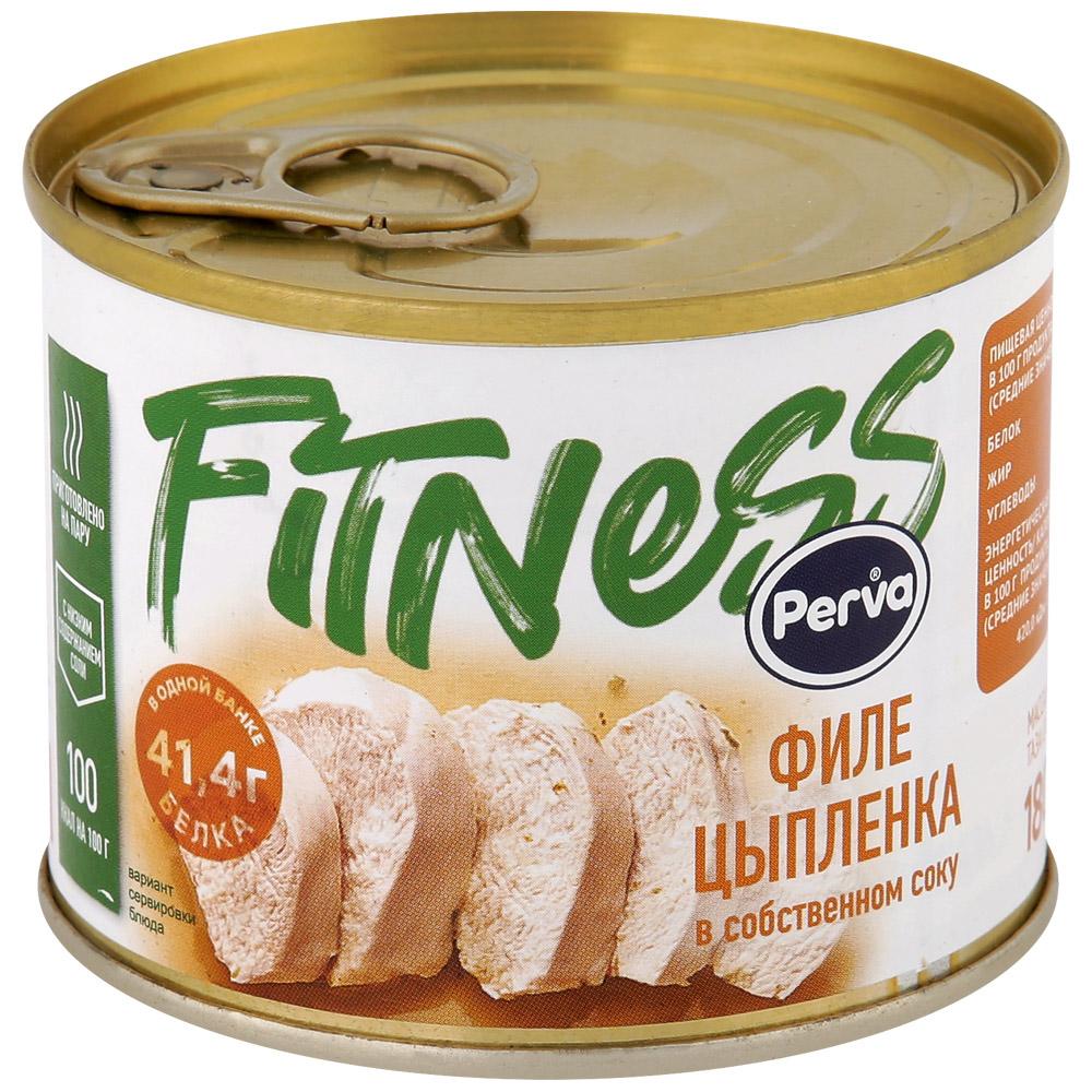 Филе цыпленка Perva Fitness в собственном соку, 180 гр., ж/б