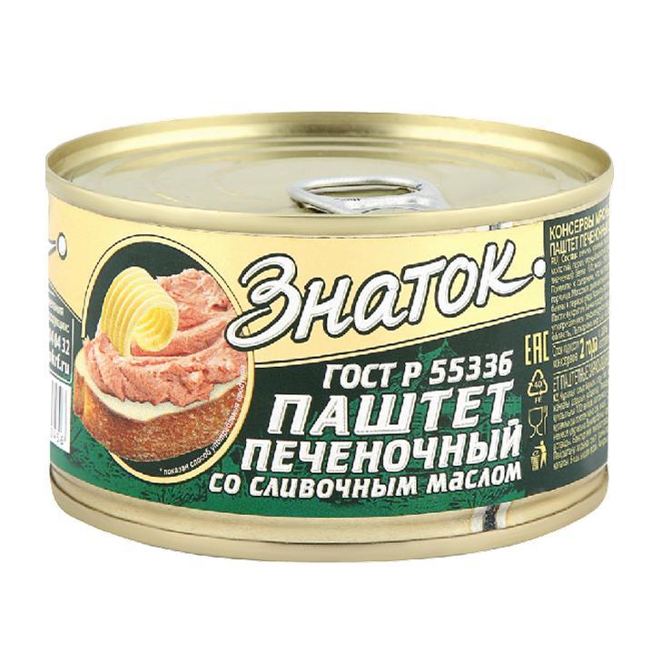 Паштет Знаток печеночный со сливочным маслом ГОСТ 100 гр., ж/б