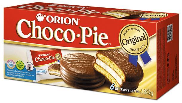 Пирожное ORION Choco Pie бисквитное 180 гр.,картон