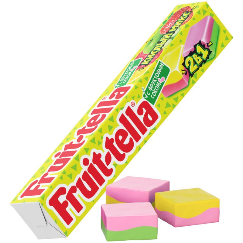 Конфеты Fruit-tella кислый микс 41 гр., обертка