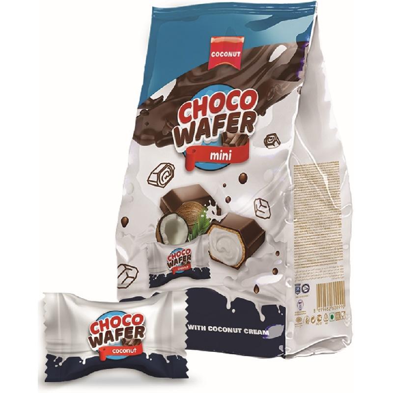 Вафли CHOCO WAFER Coconut мини в шоколаде с начинкой Кокос 140 гр., флоу-пак