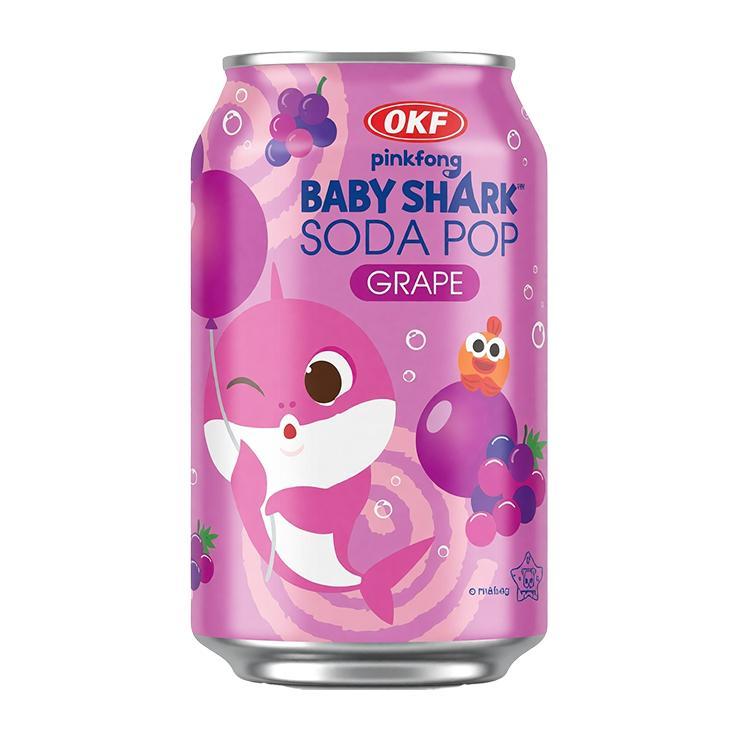 Напиток сокосодержащий OKF babyshark soda pop grape 350 мл., ж/б