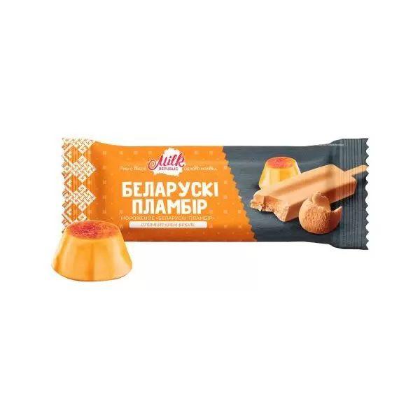 Мороженое эскимо MILK REPUBLIC Белорусский пломбир крем-брюле без глазури 80 гр., флоу-пак