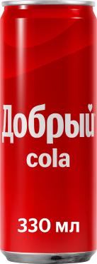 Напиток газированный Добрый Кола, 330 мл., ж/б