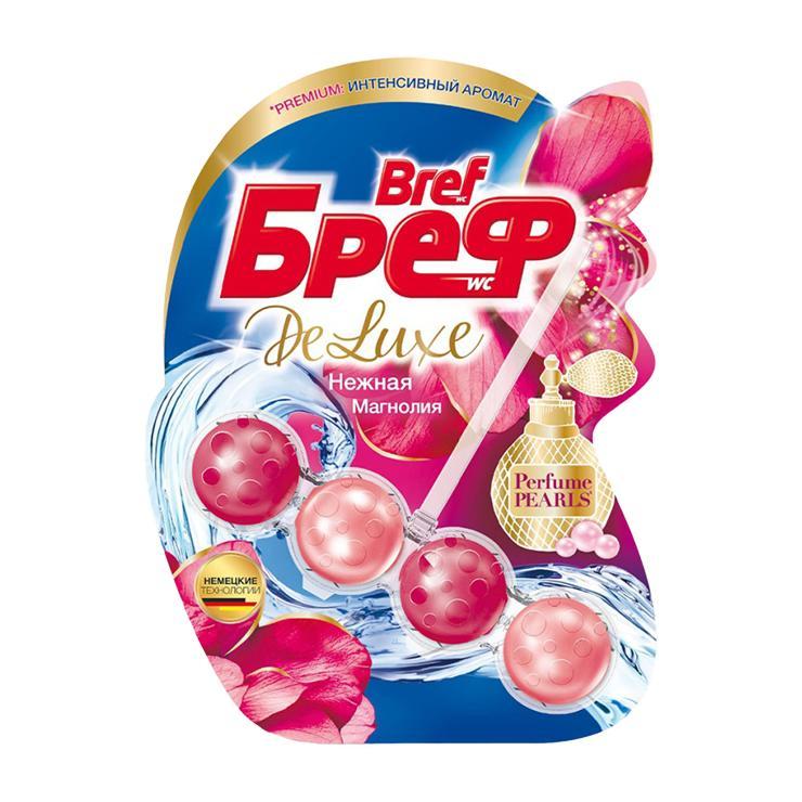 Твердый туалетный блок Нежная магнолия, Бреф De Luxe, 50 гр., блистер