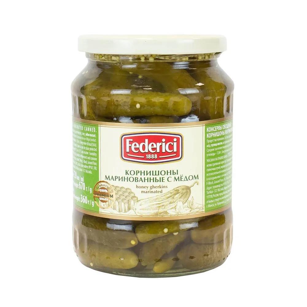 Корнишоны Federici маринованные с медом 720 мл., стекло