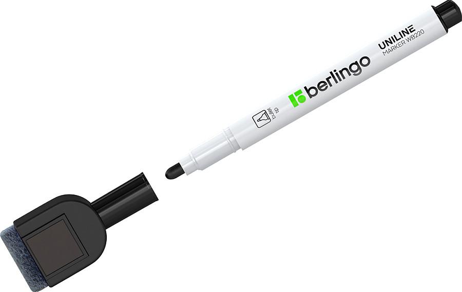 Маркер Berlingo для белых досок на магните 2 мм пулевидный черный., картон