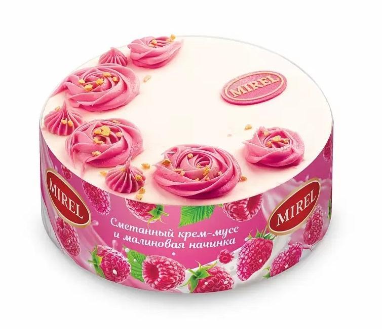 Торт Mirel Малиновый сметанник 650 гр., ПЭТ