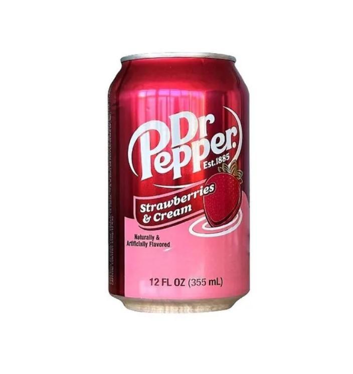 Напиток Dr.Pepper Strawberry Cream безалкогольный сильногазированный 355 мл., ж/б